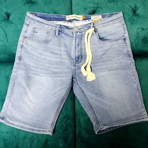 Tailor Vintage Men Blue Slim Stretch Smart Denim Jean Shorts
